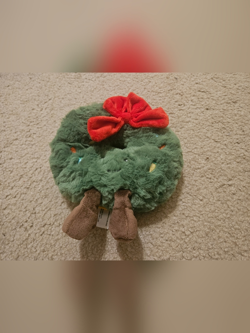 Target 2024 CHRISTMAS WREATH Feet Stuffed Plush Toy (RARE) Giggle Scape 7" In..